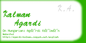 kalman agardi business card